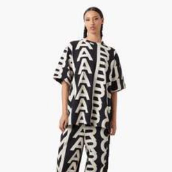 NEW! Marc Jacobs The Monogram Big Tee -Unisex -BLACK/IVORY - Picture 8 of 10